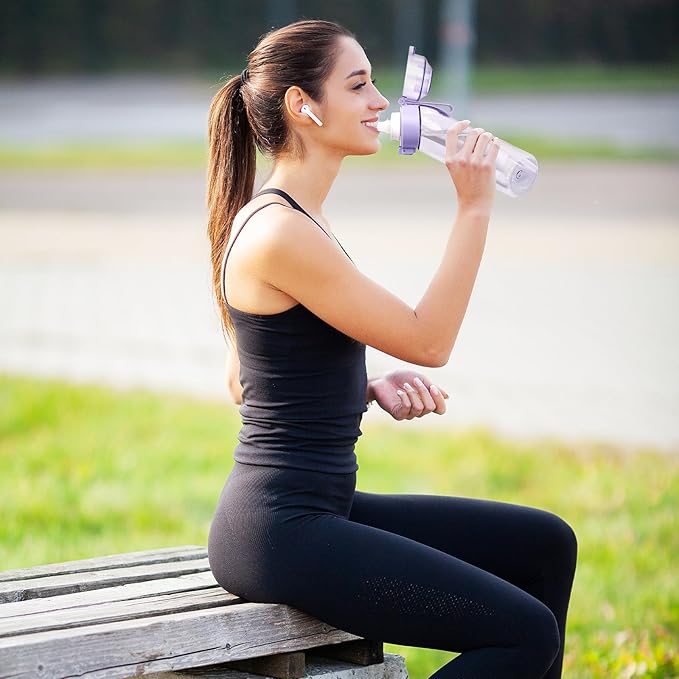 Flavor Pods for Water Bottle,7pcs Flavor Pods Fruity Scent for Sports Water Bottle,with Water bottle 0 Sugar, 0 Calorie For Fitness Outdoor School (Purple+7Pod), FNDAI02