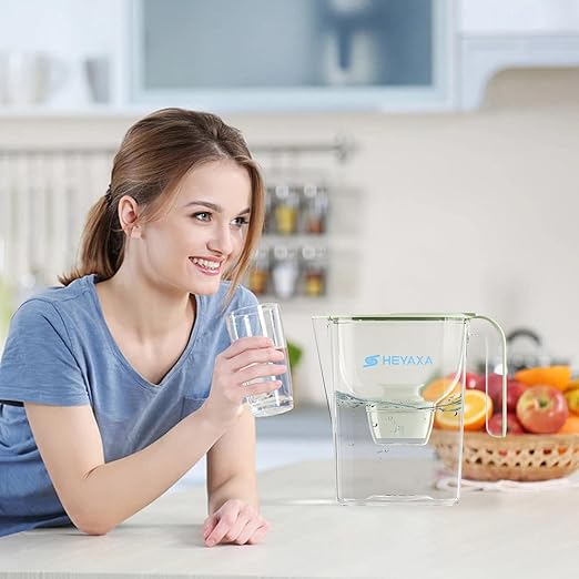 Water Filter Pitchers for Tap and Drinking Water, 10-Cup Capacity, BPA Free, Removes Chlorine, Lead, Forver Chemicals (Green)