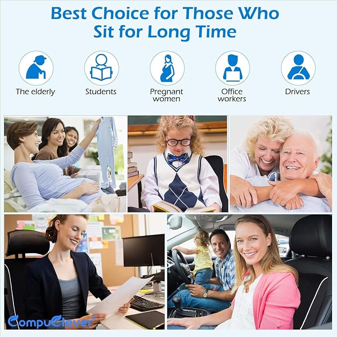 Lumbar Support Pillow for Office Chair, Memory Foam Cushion with Updated 3D Mesh Cover for Back Pain Relief, Ideal for Computer/Desk Chair, Car Seat, Gaming Chair, Recliner