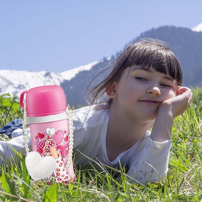 Water Bottle Accessories Set with Silicone Water Bottle Handle with Strap Hanging Charms Compatible with Stanley Cup(White)