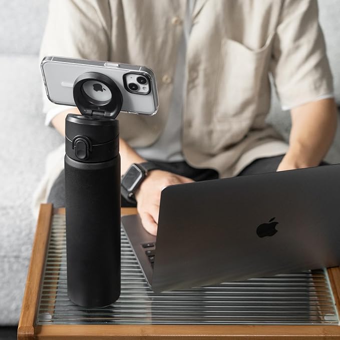 RHINOSHIELD AquaStand Magnetic Bottle 23 oz | Stainless Steel Insulated Sport Bottle w/MagSafe Handle, Adjustable Tripod, Rounded Spout & Leak-Proof - San Diego State University®