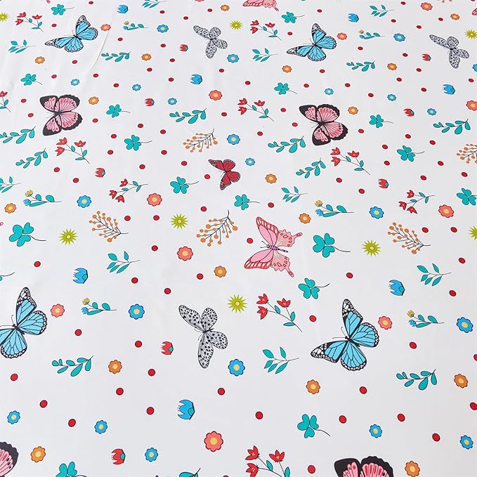 RYNGHIPY Girls Bed Sheets Full: Butterfly Sheets Set for Girls Kids Bedsheets Deep Pocket 100% Microfiber Print Sheet Pillowcase Sets (Multicolor,Full)