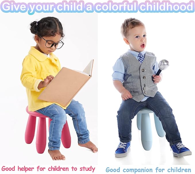 Kids Step Stool, Kindergarten Study Stools, Lightweight Footstools are Sturdy and Durable, Very Suitable for Use in The Kitchen, Bathroom and Bedroom(Light Blue)…