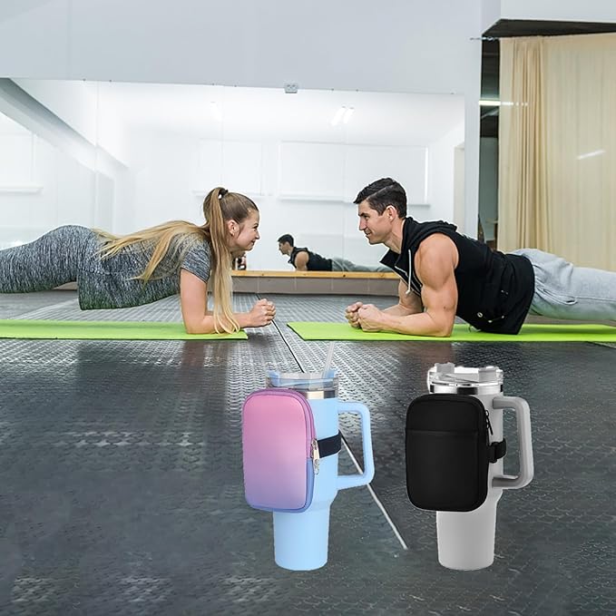 Water Bottle Pouch for Stanley, Running Water Bottle Handheld Caddy Compatible With Stanley Quencher Adventure 40oz & IceFlow 20/30oz, Kinds of Tumbler, Gym Water Bottle Accessories For Women