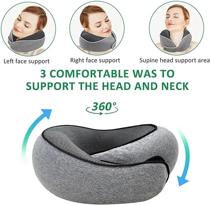 Travel Pillows for Airplanes,2024 New Travel Pillow,Travel Neck Pillow Neck Pillow Airplane Memory Foam Travel Pillow Neck Pillow for Traveling Suitable for Airplanes,Offices and Cars(Dark Blue)