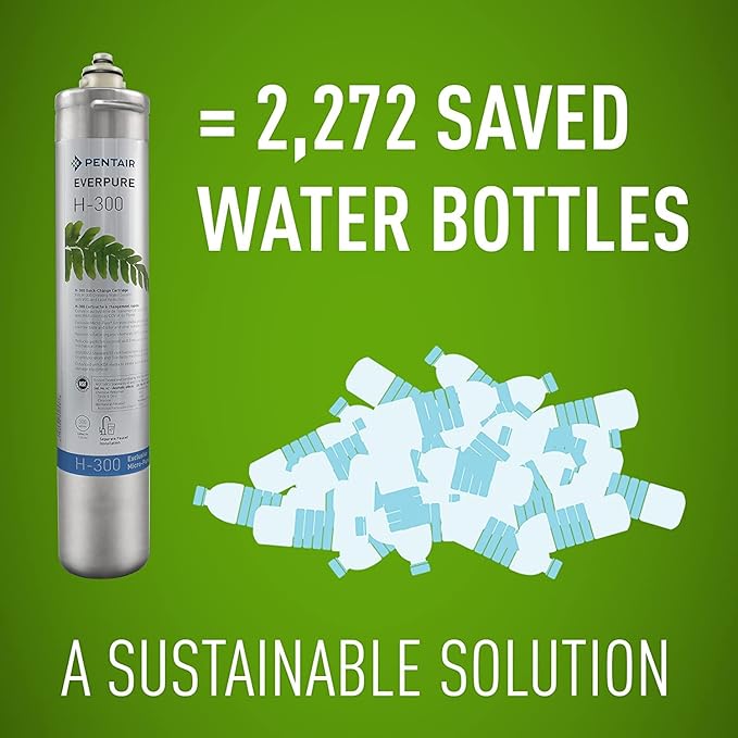 Pentair Everpure H-300 Quick-Change Filter Cartridge, EV927072, NSF Certified to Reduce Lead, For Use in Everpure H-300 Drinking Water Systems, 300 Gallon Capacity, 0.5 Micron