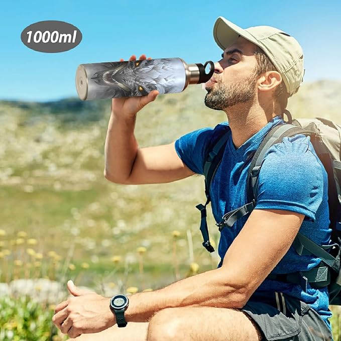 Blueangle 32 OZ Scary Dragon Water Bottle with Straw, Sports Water Bottle BPA Free Stainless Steel Water Jugs for Gym, Kitchen, Working, Outdoor(972)