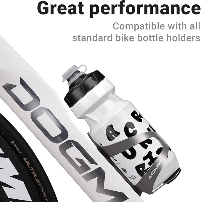 Bike Water Bottle 21oz Bicycle Water Bottle for 5hrs Insulation Sports Squeeze Water Bottle with Leakproof DesignFits Most Bike Cages (White 21 * 2)