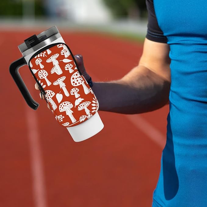 Galaxy Mandala Water Bottle Pouch for Stanley Cup 40oz 30oz,Personalized Gym Purse for Men Women, Tumbler Pouch with Versatile Pocket Water Bottle Bag for Cards, Keys, Phone