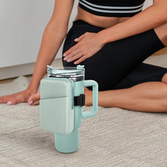 Silicone Water Bottle Pouch For Stanley Quencher Adventure 40 oz & Stanley IceFlow 20oz 30oz, Gym Accessories for Women, Stanley Cup Accessories, Water Bottle Pouch for Sports