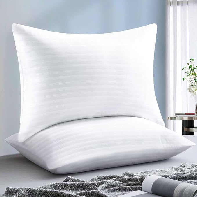 Pillows Standard Size Set of 2, Soft Down Alternative Bed Pillows for Sleeping, Pillows 2 Pack for Back, Stomach or Side Sleepers, Cooling Hotel Fluffy Pillows, Machine Washable