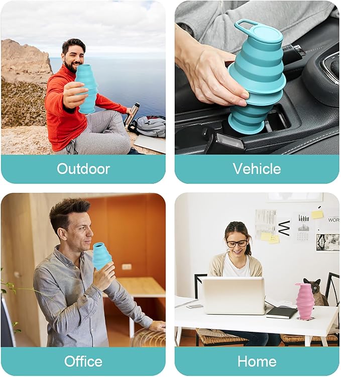 Tokhan Collapsible Water Bottles - 17.6 oz/500 ml, Leak-Proof, BPA-Free, Durable, and Innovative Design - Ideal for Travel & Outdoor Adventures (Smokey Black)