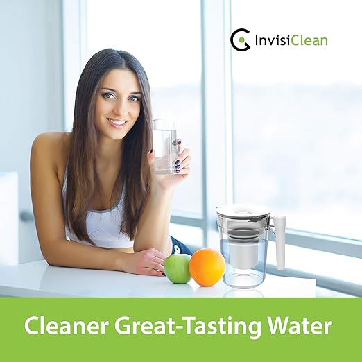 InvisiClean Filtered Water Pitcher with TDS Meter Included - Zero TDS Rated Filter