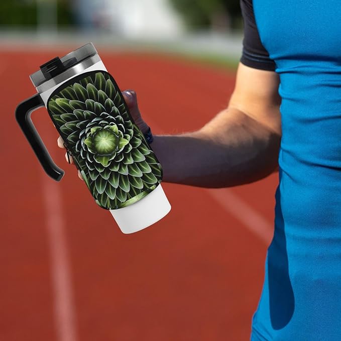 Water Bottle Pouch for Stanley Cup 40oz 30oz,Personalized Gym Purse for Men Women, Tumbler Pouch with Versatile Pocket Water Bottle Bag for Cards, Keys, Phone Botanical Leaf