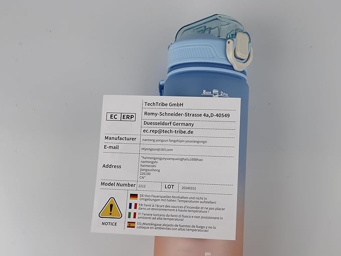 Motivational Water Bottle with Time Marker- 32oz Water Bottles with Times to Drink, Leakproof & BPA Free Sports Water Bottle with Straw & Carry Strap for Fitness, Gym, and Outdoor Sports