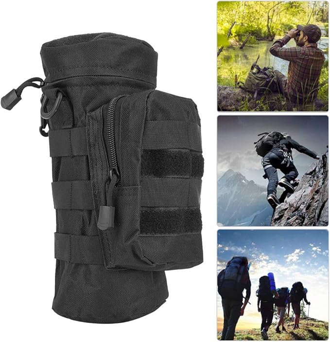 OUKENS Water Bottle Pouch, Outdoor Portable Molle Water Bottle Holder Kettle Backpack Bag Water Bottle Carrier,Travel Water Bottle Bag Water Bottle Sleeve for Camping Hiking Backpack