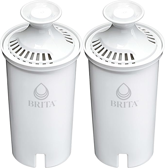 Brita Standard Water Filter for Pitchers and Dispensers, BPA-Free, Reduces Copper, Cadmium and Mercury Impurities, Lasts Two Months or 40 Gallons, Includes 2 Filters