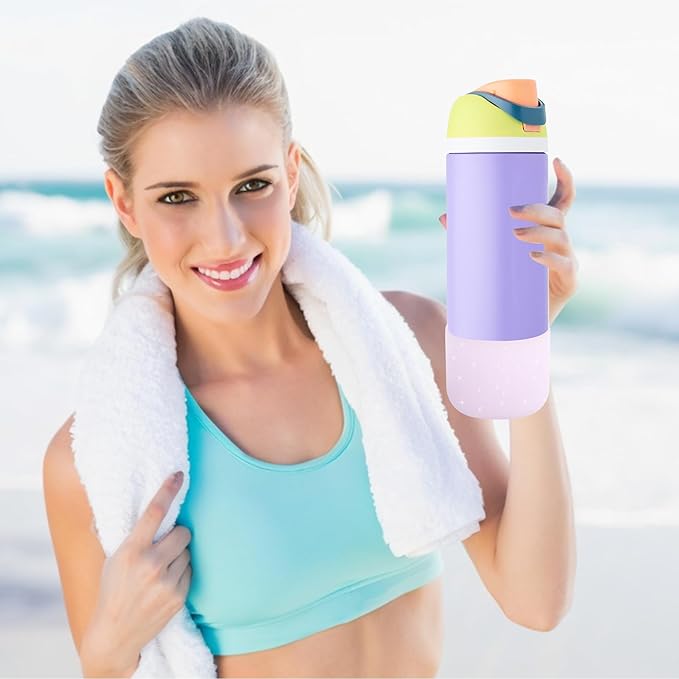 2PCS Silicone Water Bottle Boot for Owala 24oz 32oz 40oz,Anti-Slip Protective Sleeve Bottom Bumper Protector for FreeSip, Twist, and Flip Water Bottles