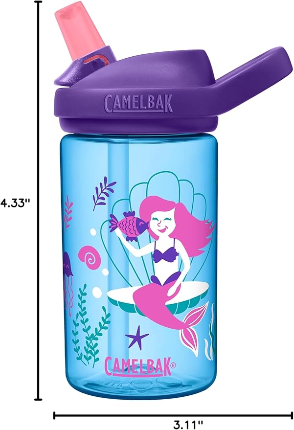 CamelBak Eddy+ 14oz Kids Water Bottle with Tritan Renew – Straw Top, Leak-Proof When Closed
