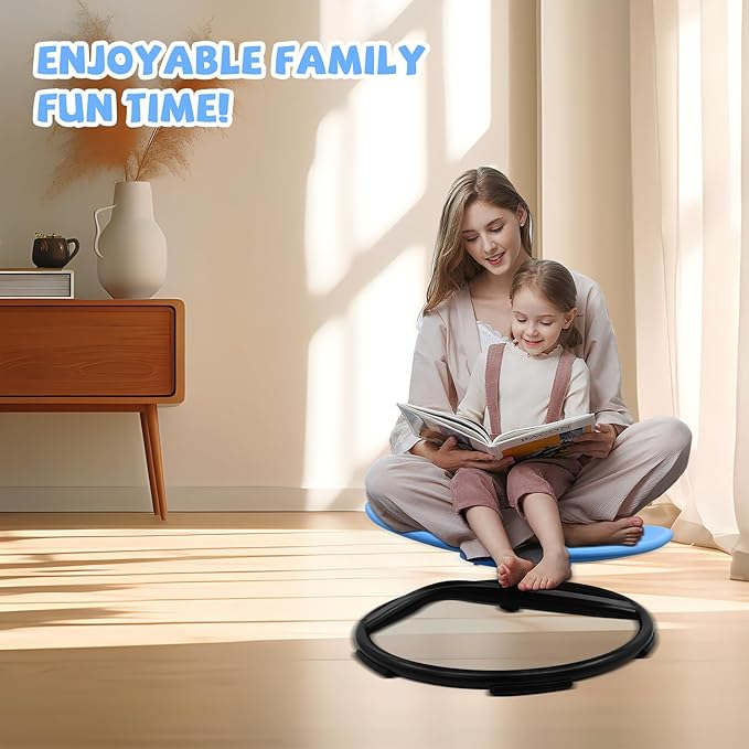 Kids Swivel Chair, Sensory Spinning Toy Chair for Kids, Autism Kids Swivel Chair Training Body Coordination, Improve Physical Coordination Wobble Chair Science Toy for Kids 3-9 (Blue)