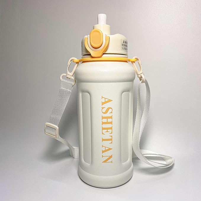 Large Capacity 32oz Insulated Cup, 316 Stainless Steel Water Bottles With Straw And Lifting Rope, Portable For Sports And Travel