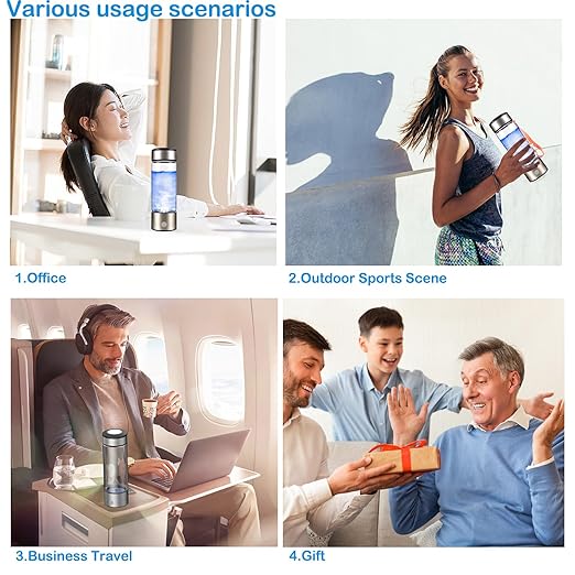 Hydrogen Water Bottle, Hydrogen Water Bottle Generator, Portable Water Electrolysis Cups, for Home, Travelling and Office