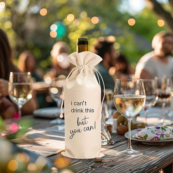 comfit Wedding Wine Bag Engagement Gifts for New Couples,Bridal Shower Wine Gift Bag,Mr and Mrs Marriage Wedding Gifts,Wine Champagne Gift Bag With Drawstring, Getting Engaged