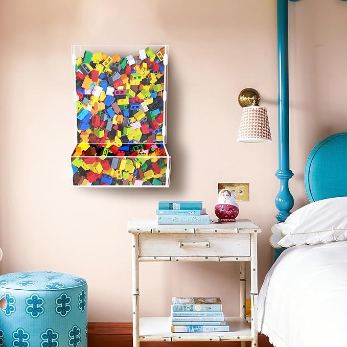 Wall Toy Dispenser, Toy Car Organizer, Hanging Organizer and Storage Bin for Children's Room, Toy Storage for Blocks, Cars, Snacks, Darts