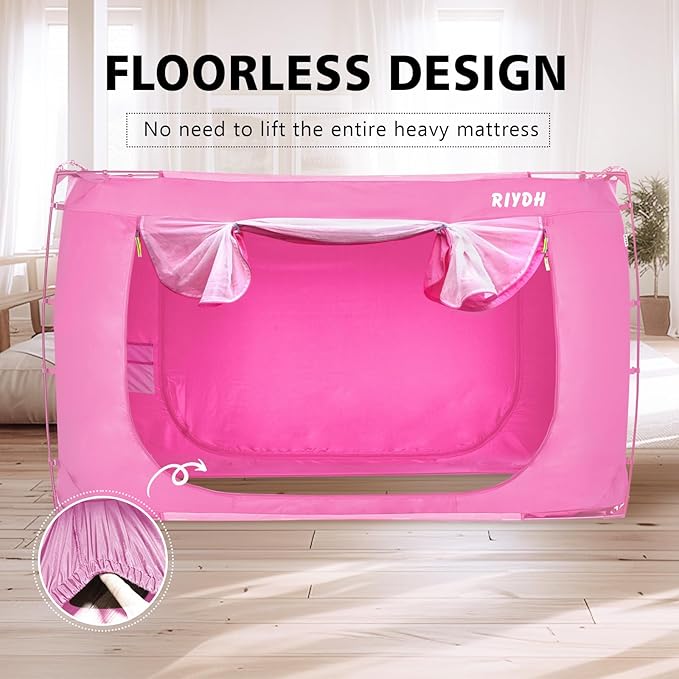 Bed Tent Bed Canopy Full Size Tents for Adult and Kids- Portable Dream Tent Indoor Sleeping Tents 70% Blackout with 3 Doors Breathable Big Space Tents