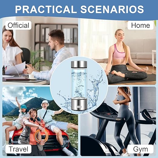 2024 Hydrogen Water Bottle, Hydrogen Water Bottle Generator, Three Minute Rapid Electrolysis, 420ml Portable Hydrogen Water Generator for Office, Daily Use, Travel, Fitness and Gifts