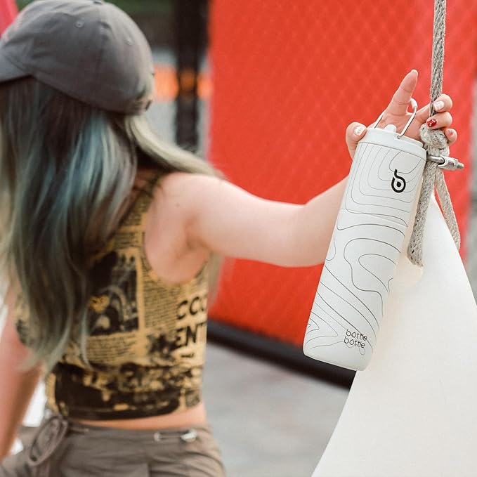 BOTTLE BOTTLE Insulated Water Bottle 24oz with Straw Lid and Handle for Sports Travel Gym Stainless Steel Water Bottles Double-Wall Vacuum Metal Thermos Bottles Leak Proof BPA-Free