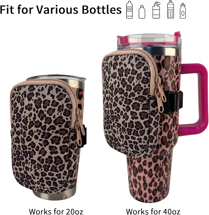 Gabigaba Water Bottle Pouch for Stanley Cup Accessories, Neoprene Bottle Sleeve for Stanley Accessories 40 oz, Gym Bottle Accessories for Running, Walking, Workout