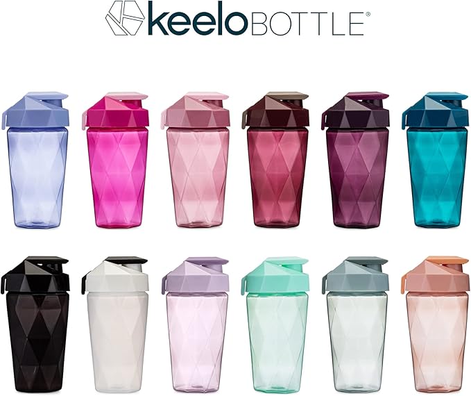Classic 20oz Blender Shaker Bottle | Protein Shaker Bottle with Diamond Agitator | Shaker Cup with Carrying Handle and Dishwasher Safe | 2 Pack - Teal & Maroon