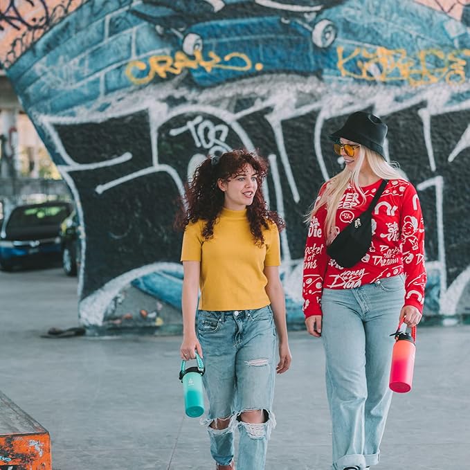 Farsea Insulated Water Bottle With Paracord Handle, Protective Boot and 2 Lids (Straw Lid & Spout Lid), Stainless Steel Water Bottle Wide Mouth, Double Wall Sweat-Proof BPA-Free, 32 oz