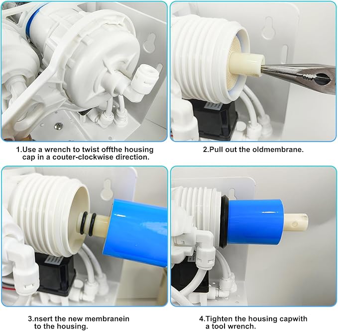 Reverse Osmosis Membrane 100 GPD 11.75"x1.75" RO Membrane Water Filter Replacement Fits Standard for Under Sink RO Drinking Water Filter Filtration Purifier System