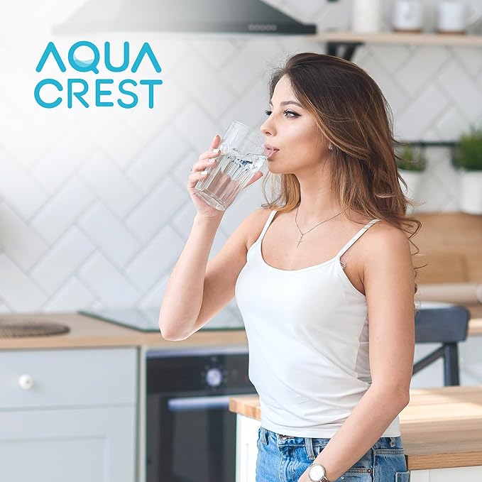 AQUA CREST NSF/ANSI 42,53&372 Certified Multiple-Stage Replacement Water Filters, Replacement for Pitcher and Dispenser, Reduce TDS, PFOA/PFOS, Chlorine, 3 Packs