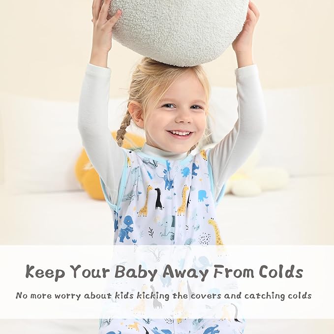 WONDAY Baby Toddler Sleep Sack, Sleep Sack 12-24 Months, Sleep Sack Early Walkers Baby Wearable Blanket, Toddler Baby Sleep Sack with Feet, Sleeveless Breathable Sleep Sacks with Legs