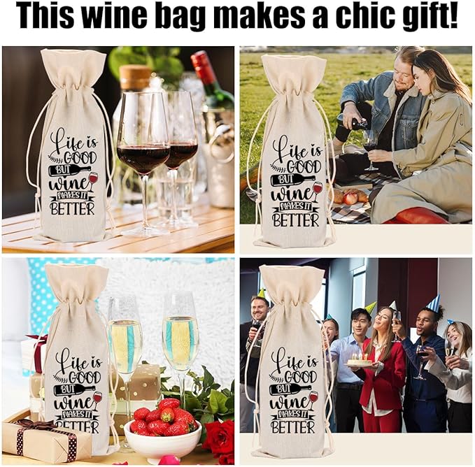 Funny Wine Quotes Wine Bag Wine Tasting Party Supplies for Wine Lovers Women Men Mother Groom Friend Christmas Birthday Wedding Bachelorrette Party Wine Bags