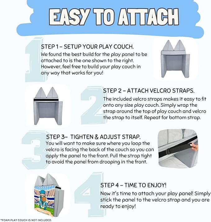 Play Panel for Childrens Foam Sofa Kids Couch (Baseball)