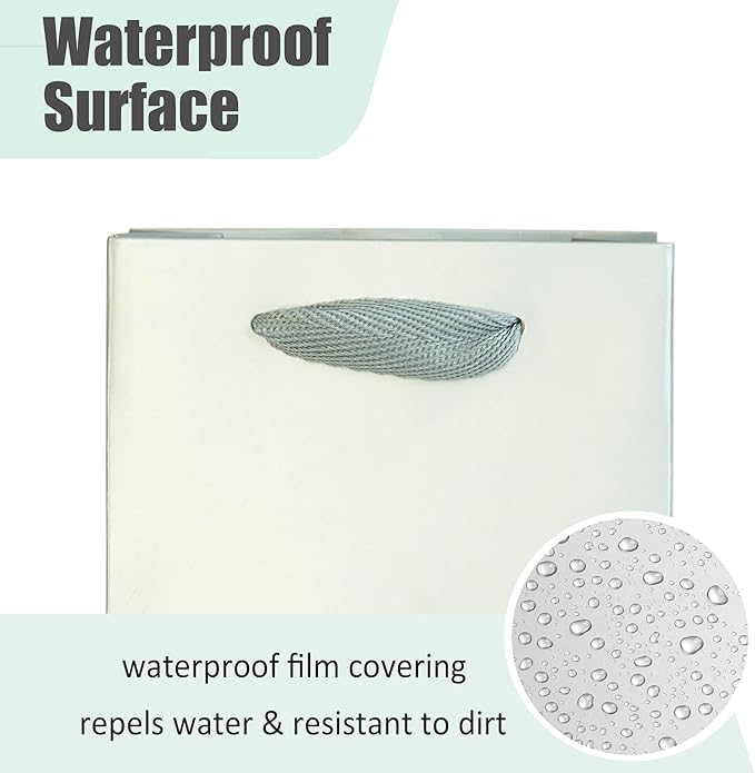 KEYYOOMY Wine Gift Bags - 10 Pack Silver Gray Kraft Paper Wine Bottle Gift Bags with Handles for Wedding Birthday Housewarming Christmas Party Supplies(10CT, 13.8x4.3x3.5 IN, Silver Gray)