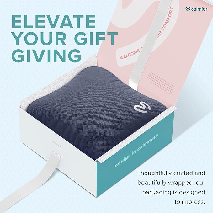 Calmier - 6 lb Sensory Weighted Pillow - Glass Bead Filled Hug Pillow - Ultra Plush Cozy Weighted Pillows for Adults and Kids - Child Sensory Pillow - Weighted Lap Pad (Blue - Fleece, 6 LBS)