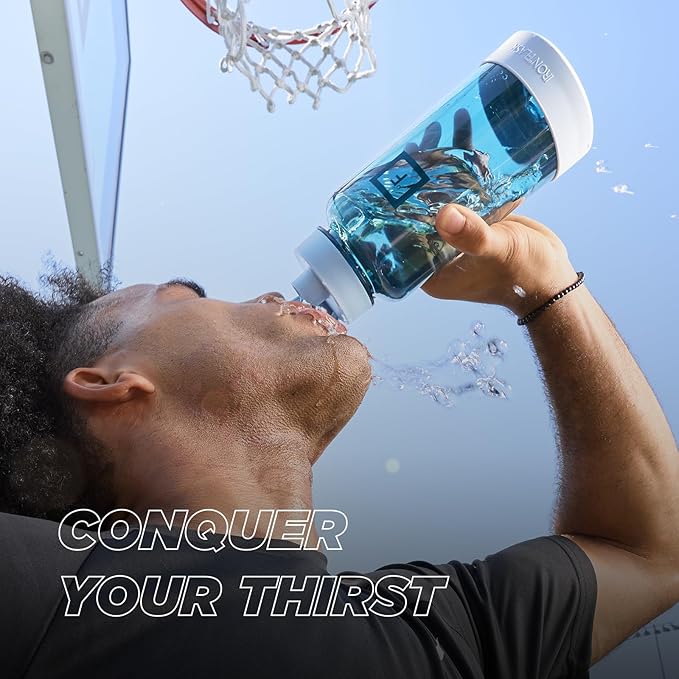 IRON °FLASK Clear Tritan Trekker Water Bottle with Chug Lid & Rubber Boot - Leak Proof & Lightweight for Gym, Hiking, Sports - Dishwasher Safe, BPA Free Plastic - Pink Marshmallow, 32 Oz