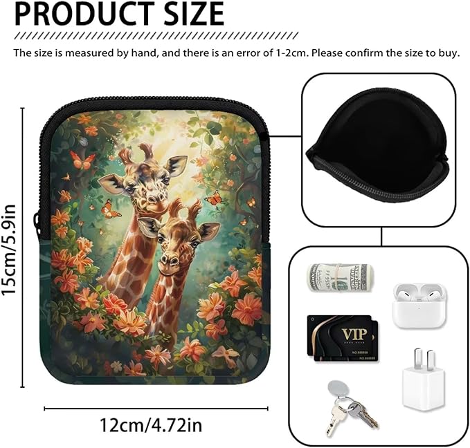 Giraffe Stanley Cup Pouch with Adjustable Strap Water Bottle Storage Bag 40oz IceFlow Tumbler Pouch for Stanley Accessories Flower