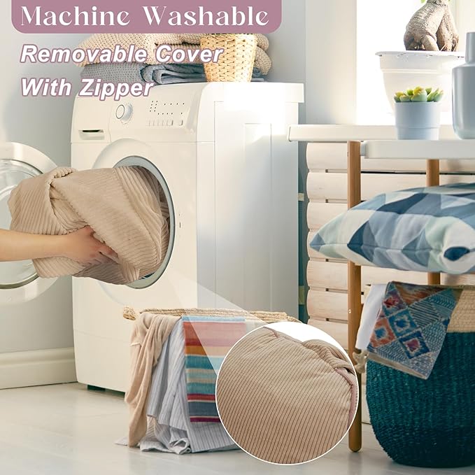 Bunny Kids Sofa Toddler Chair,Toddler Bean Bag Chair with Carrot-Shaped Throw Pillow,Soft Corduroy Cover Comfy Toddler Chair for Reading and Napping, for Boys and Girls,Beige Bunny