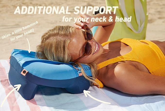 Ballast Travel Pillow PRO - Neck Pillow for Airplane, Beach Pillow, Enjoy Comfort Wherever You Go (Tropical Blue)