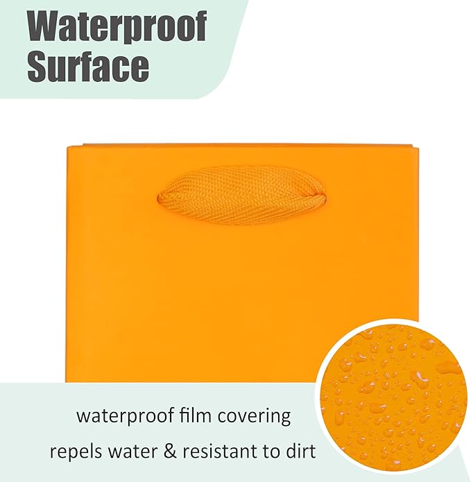 KEYYOOMY Wine Gift Bags - 10 Pack Orange Kraft Paper Wine Bottle Gift Bags with Handles for Wedding Birthday Housewarming Christmas Party Supplies(10CT, 13.8x4.3x3.5 IN, Orange)