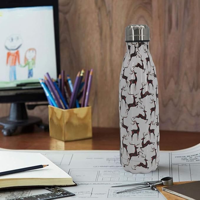 Christmas Deer Insulated Sport Water Bottles Stainless Steel Travel Mugs BPA Free Tumbler For Outdoor Camping Travel 20 OZ