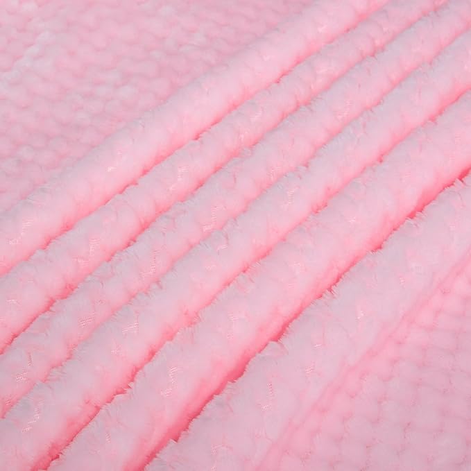 Fuzzy Blanket or Fluffy Blanket for Baby, Soft Warm Cozy Coral Fleece Toddler, Infant or Newborn Receiving Blanket for Crib, Stroller, Travel, Decorative (28Wx40L, XS-Baby Pink)
