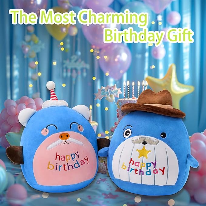 Pig Plush 13" Toy Pig Stuffed Animal Cute Birthday Whale Plushies Pillow Soft Plushie Doll Gifts for Kid Decor