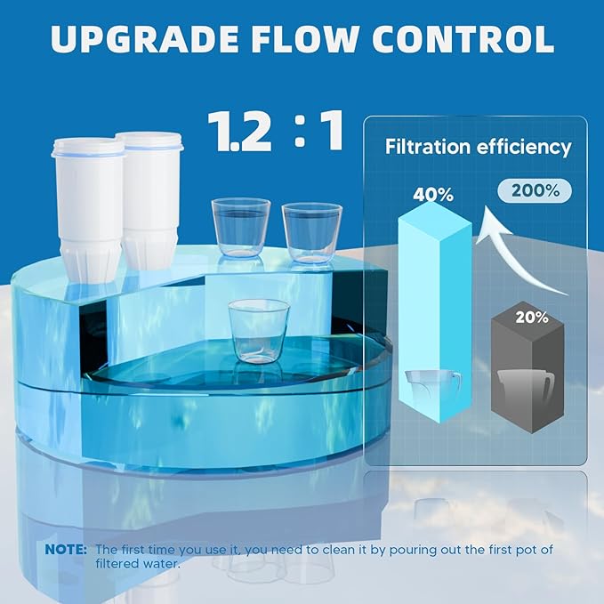 Water Filter Replacement 5-Stage Compatible with Zero Pitcher and Dispenser ZR-001 ZR-017 ZR-004 ZP-006 ZD-013 ZS-008, Filter System Fit for Zero Water Filter, 4 Pack